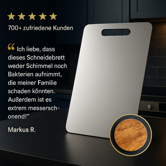Fynorell Premium Edelstahlschneidebrett